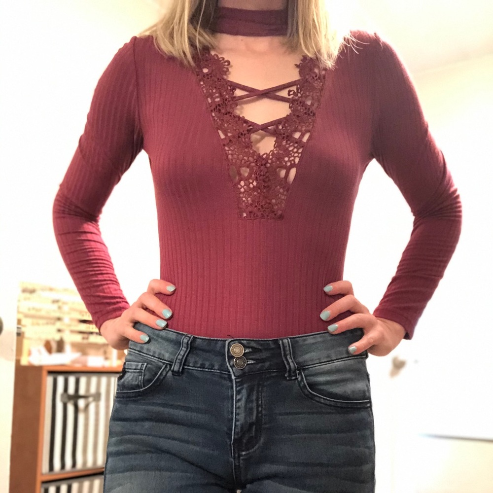 Maroon bodysuit